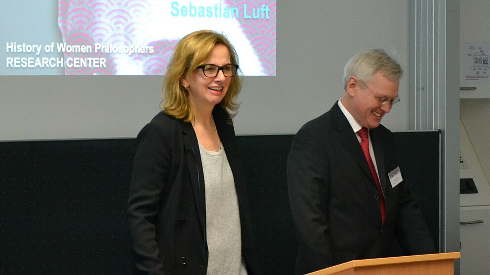 Hagengruber and Prof. Dr. Sebastian Luft opening the conference. Photographer: Julia Lerius